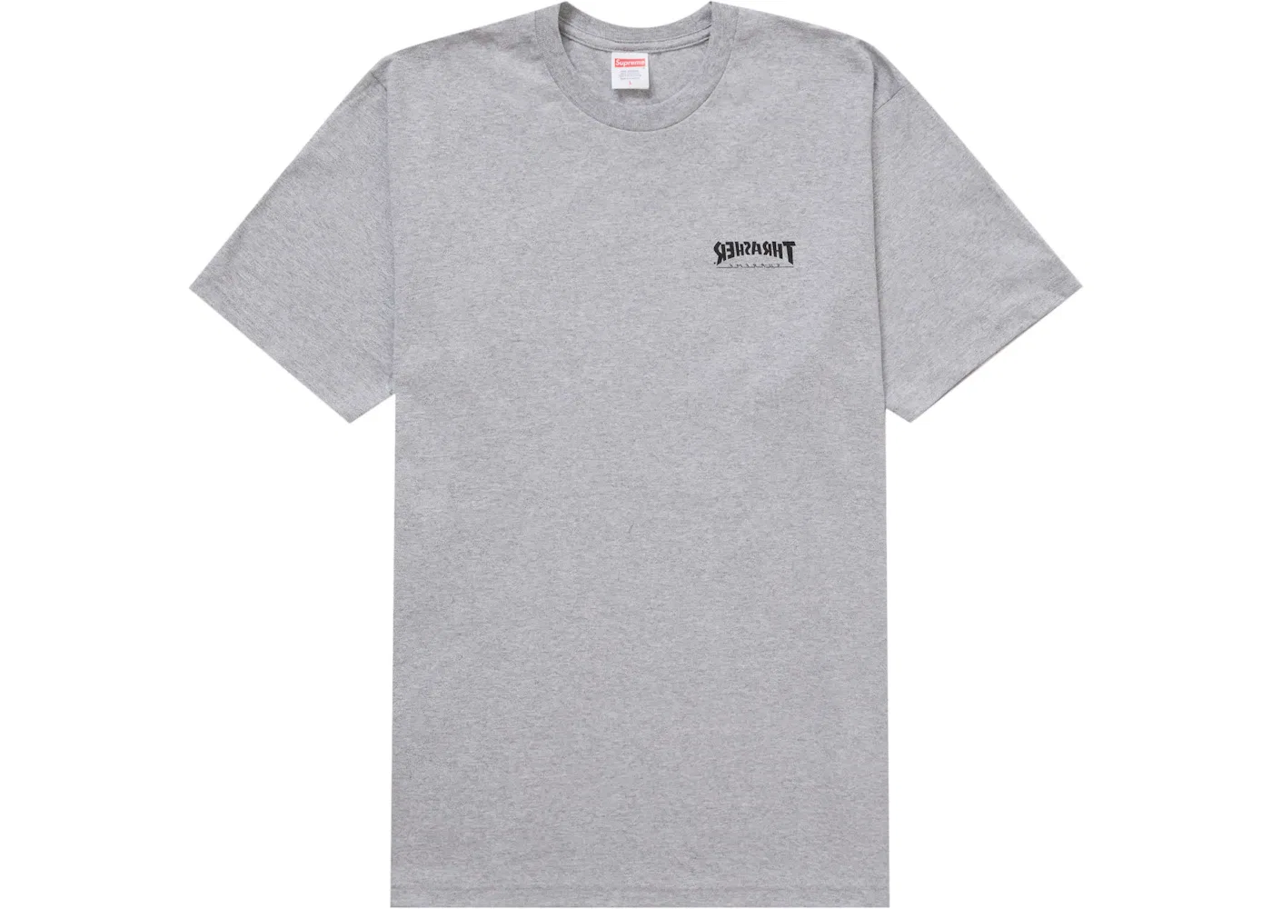 Мужская футболка с принтом Supreme Thrasher Cross Tee Supreme, Heather Grey — фото 2