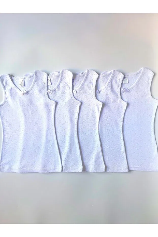 Детское для девочек хлопковое майка на толстых бретелях Çebikids, White — фото 2