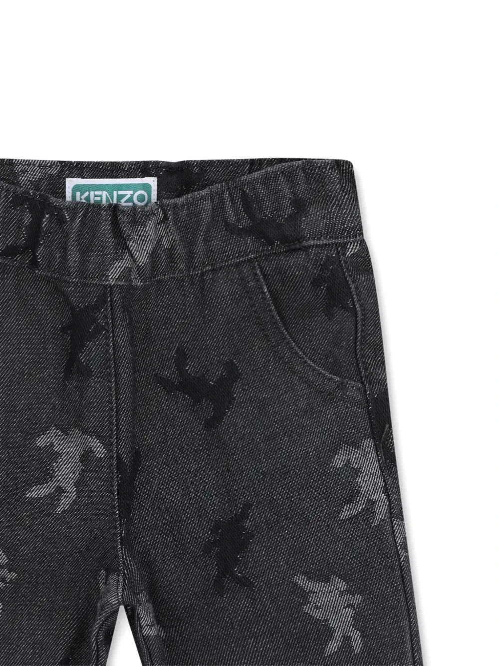 Джинсы с анималистичным узором Kenzo Kids, серый — фото 3