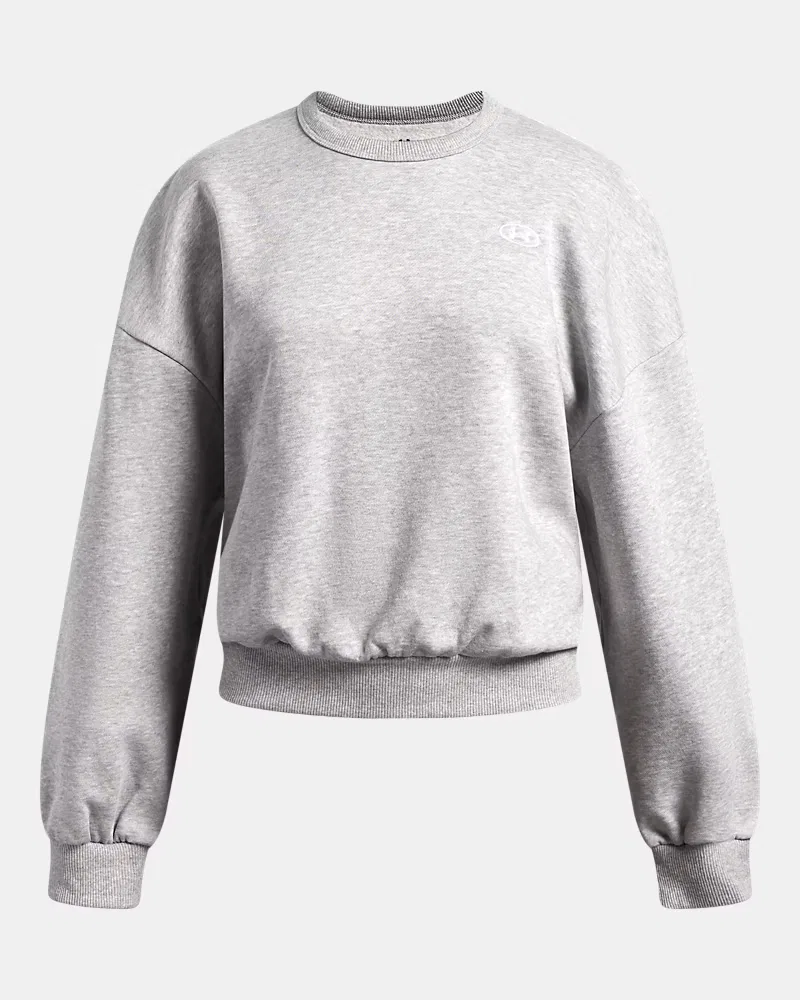 Свитшот оверсайз с начесом UA Rival Fleece UnderArmour, Mod Gray Light Heather/White