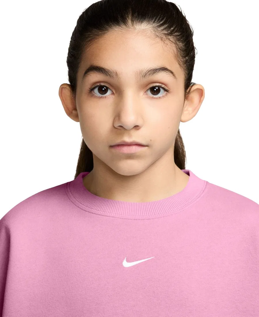 Свитшот оверсайз с вышитым логотипом Nike, Pink Rise/White — фото 2