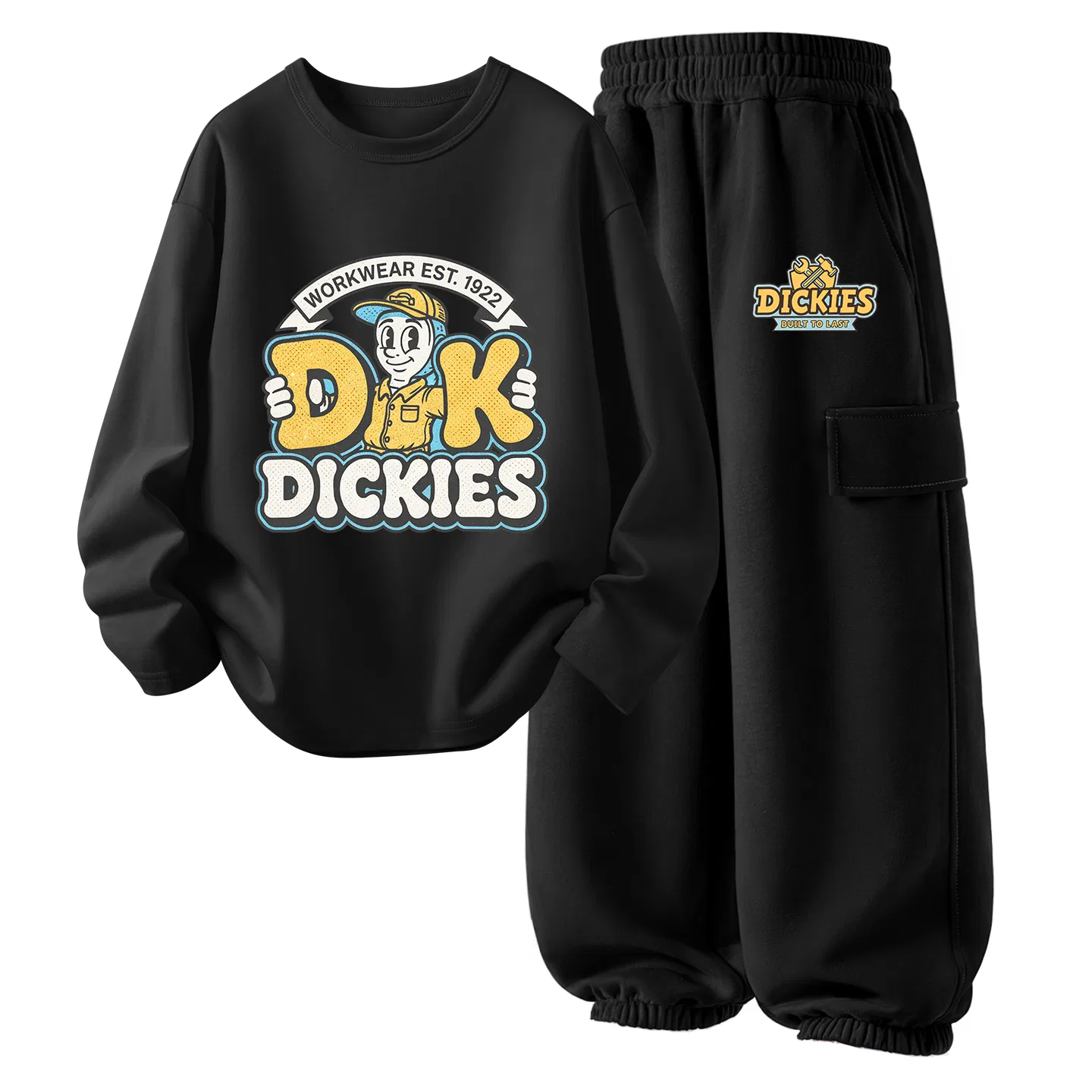 Детский спортивный комплект с круглым вырезом Sledgehammer Black+Sledgehammer K Black Dickies, Sledgehammer Black+Sledgehammer K Black