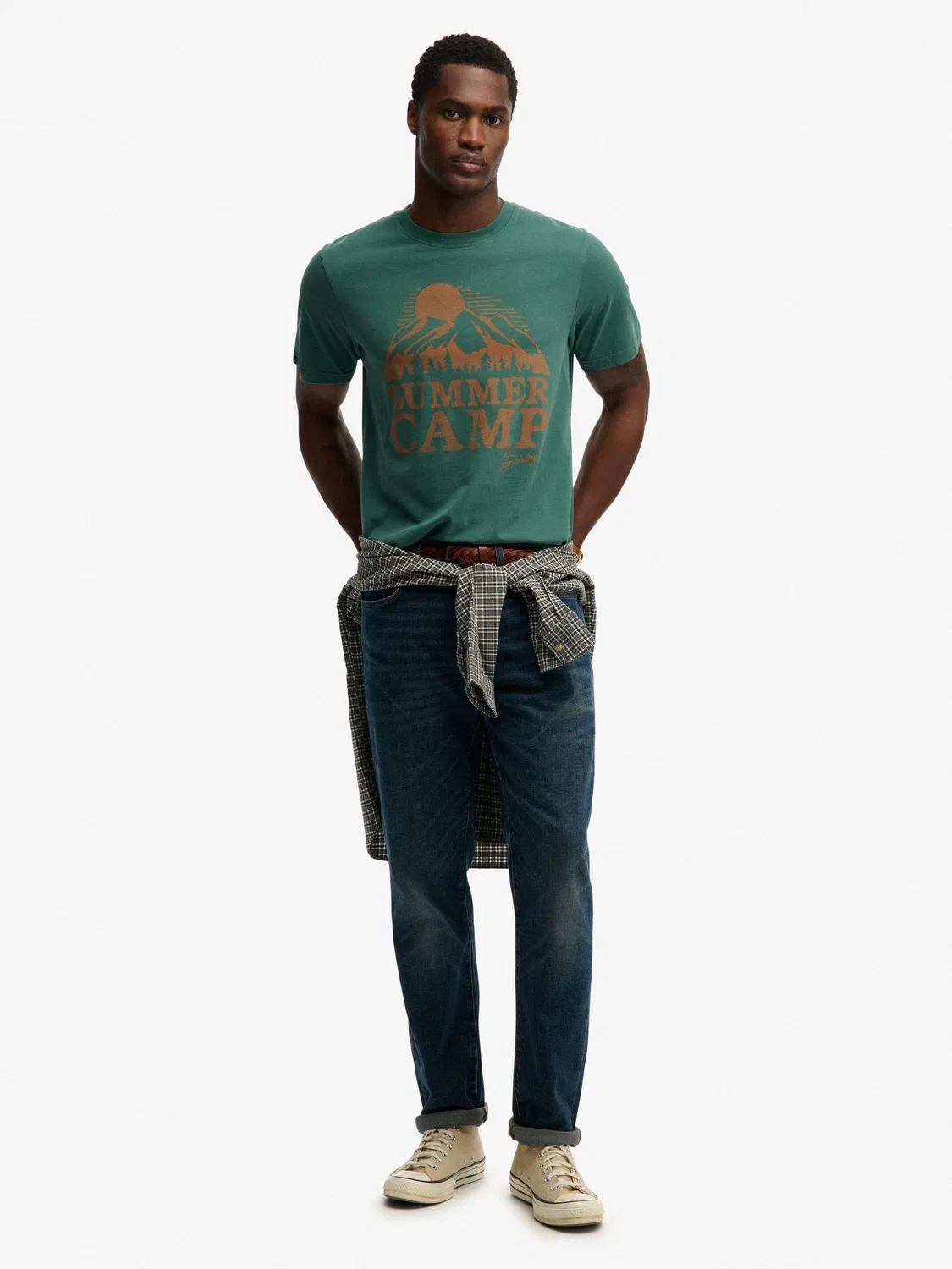 Футболка Relaxed Fit, модель Retro Outdoor Superdry, зеленый — фото 4