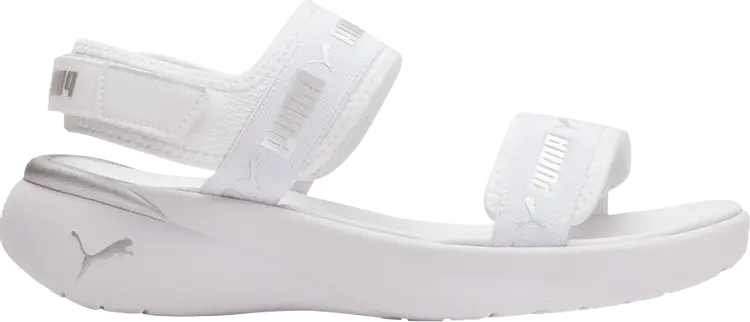Сандалии Puma Wmns Sportie Sandal White Metallic Silver, белый