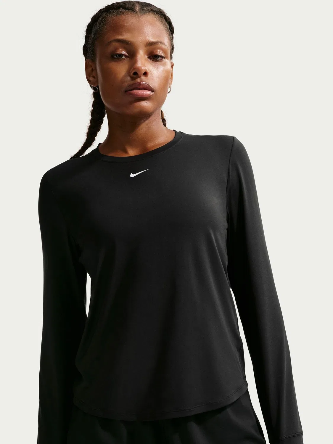Футболка Nike One Classic Dri-FIT с длинным рукавом, черная — фото 3