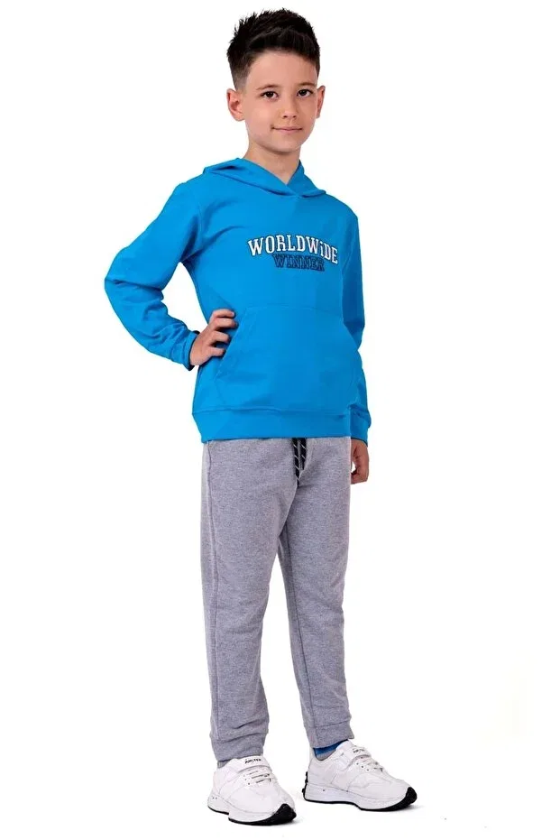 Детский спортивный костюм с вышивкой Minikadam, Blue — фото 3