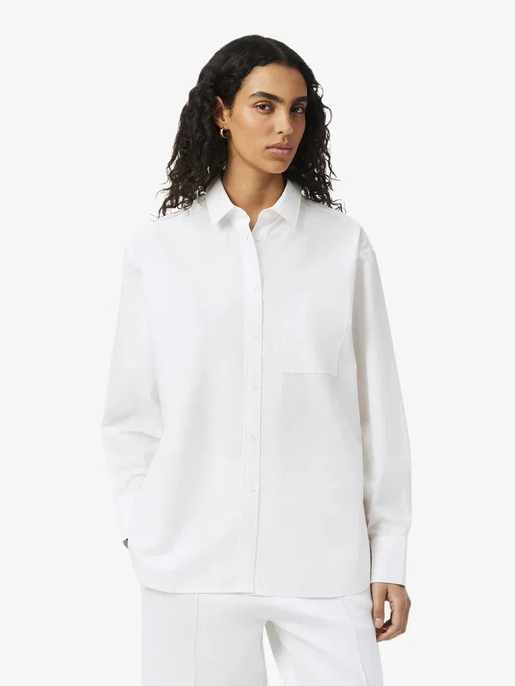 Рубашка оверсайз LACOSTE White, Классическая модель, Белый