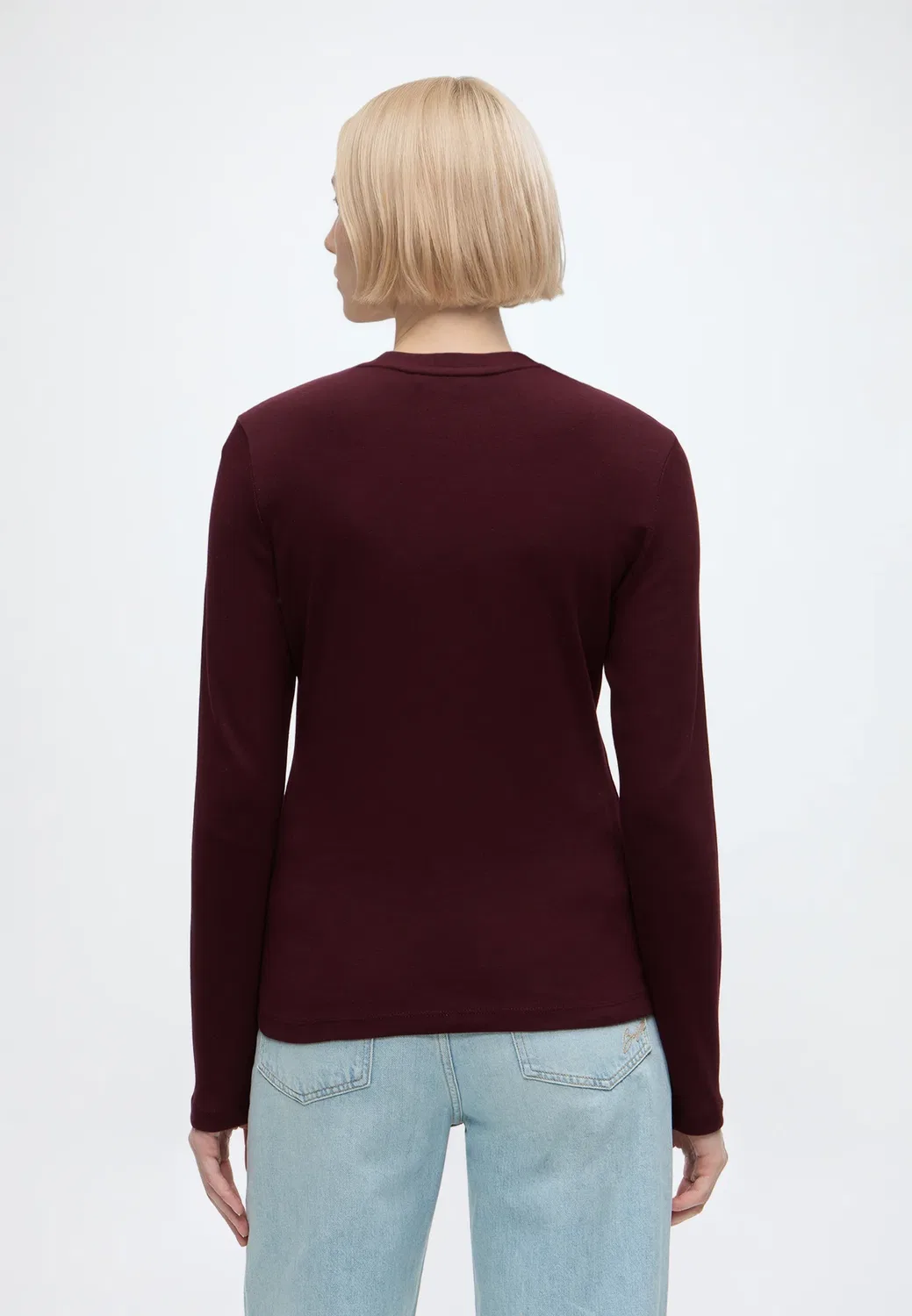 Футболка с длинными рукавами Cody slim c-nk l/s - топ с длинными рукавами Tommy Hilfiger, Deep Burgundy — фото 3