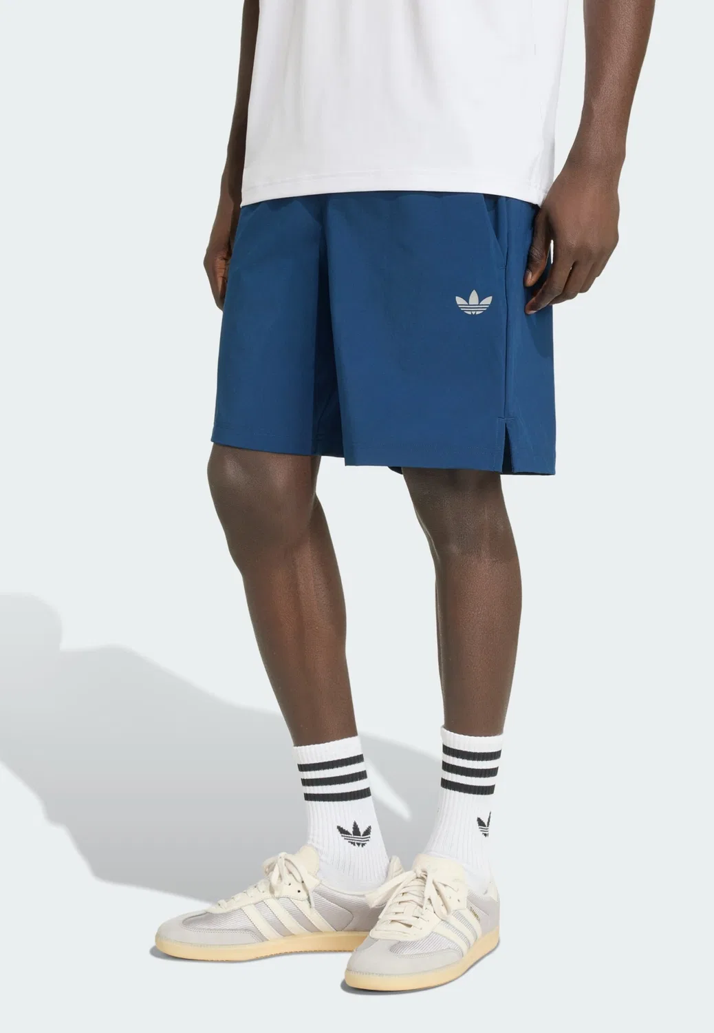 Шорты Adidas Originals Regular Pants Trefoil Essentials темно-синего цвета — фото 2