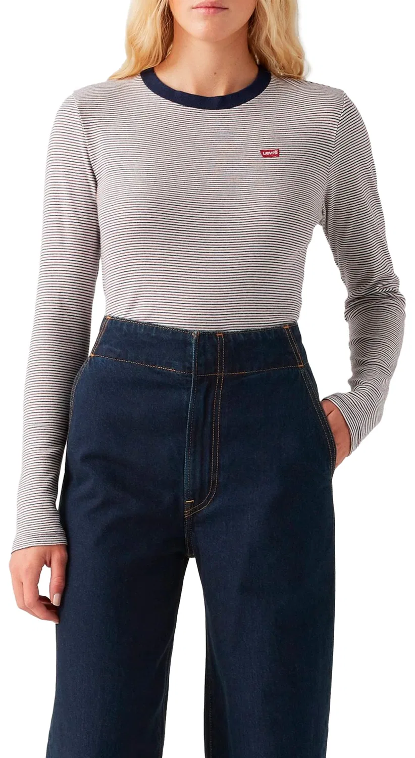 Женская футболка с длинным рукавом Essential Housemark Levi's, Turmeric Stripe Navy