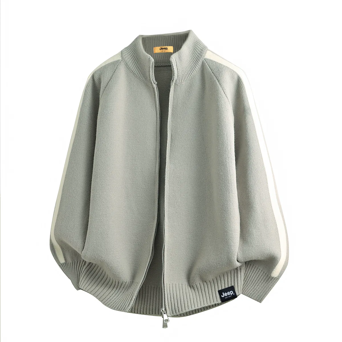 Детский свитшот с воротником-стойкой и боковыми полосами Jeep, Heather Grey