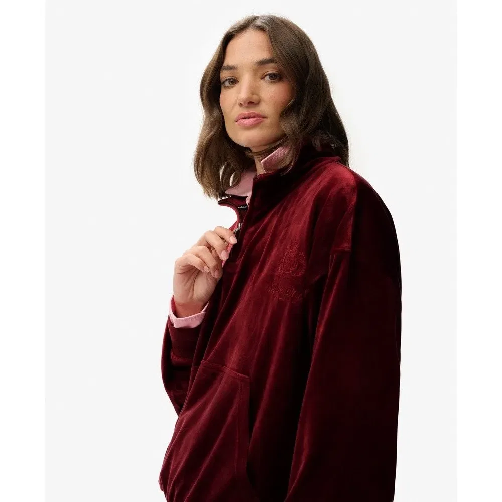 Худи на молнии Superdry Country Club Velour, красный — фото 4