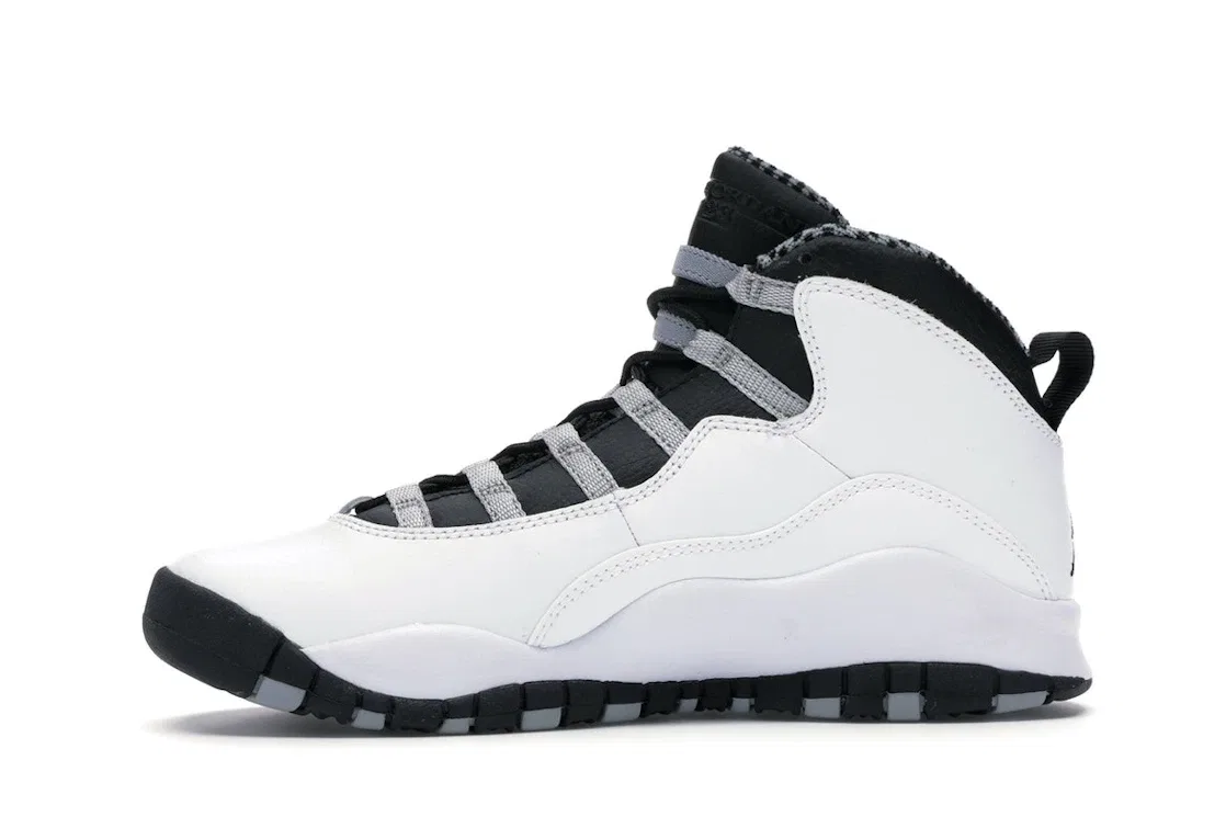 Детские кроссовки Lifestyle Jordan 10 Retro, White/Black-Light Stl Grey-Varsityy Red — фото 3