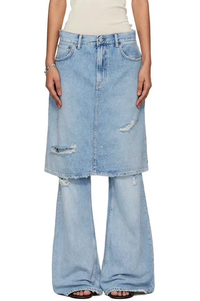 Синие многослойные джинсы Acne Studios