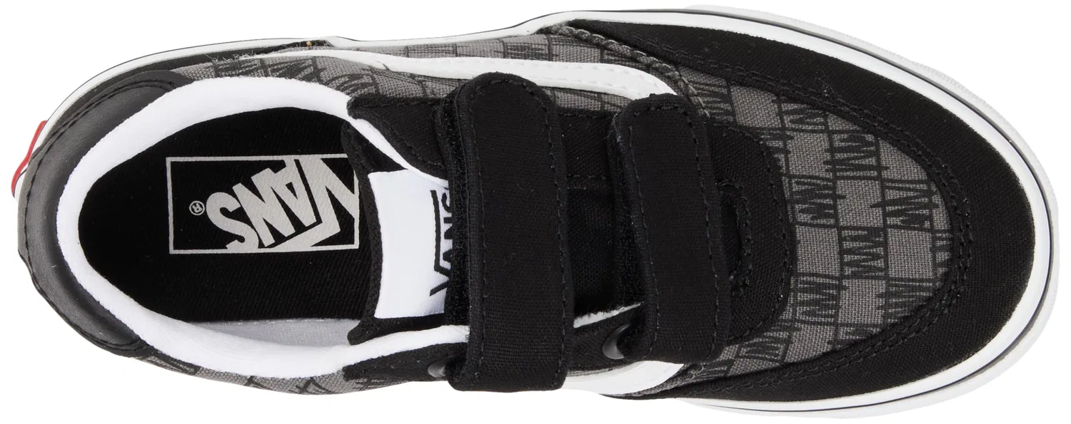 Детские кроссовки для мальчиков с принтом Brooklyn LS V Vans, Scribble Check Black — фото 3