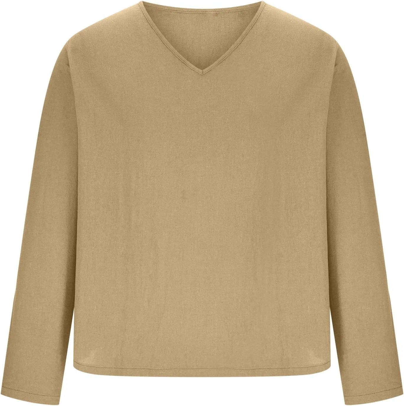 Мужская футболка с V-образным вырезом из хлопка и льна, Slim Fit, Yellow — фото 3