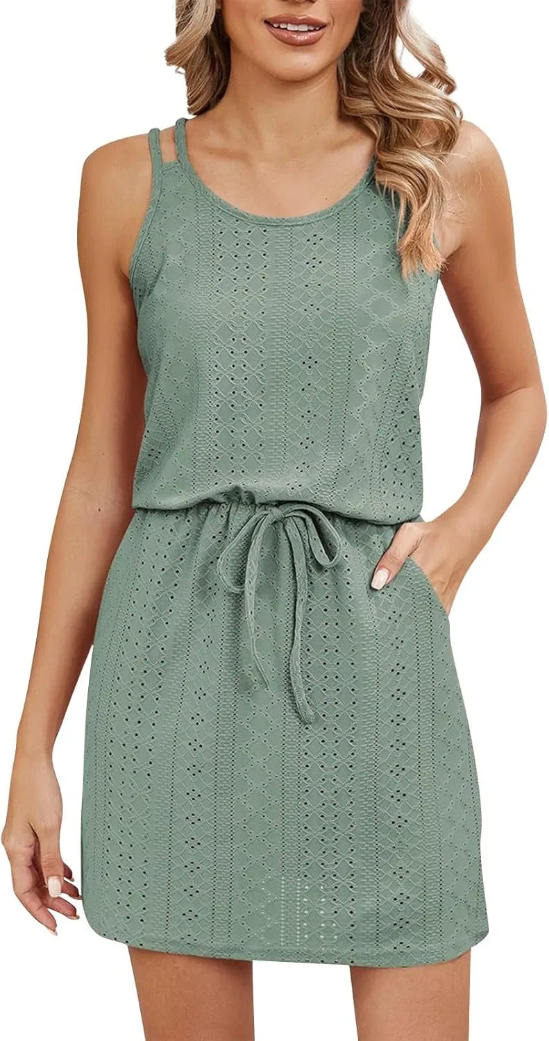 Женское мини-платье на бретельках с вырезами, Mint Green — фото 2