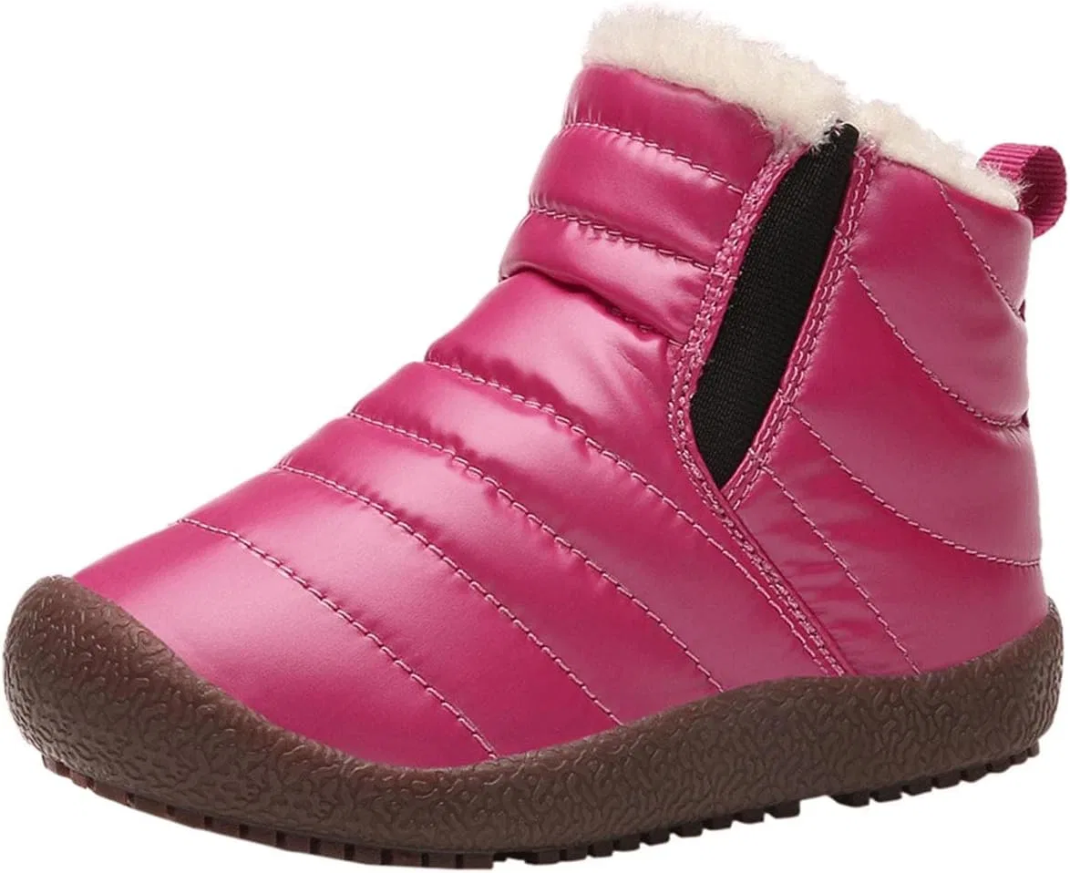 Детские зимние ботинки с мехом для мальчиков и девочек Meidiastra, Rose Red