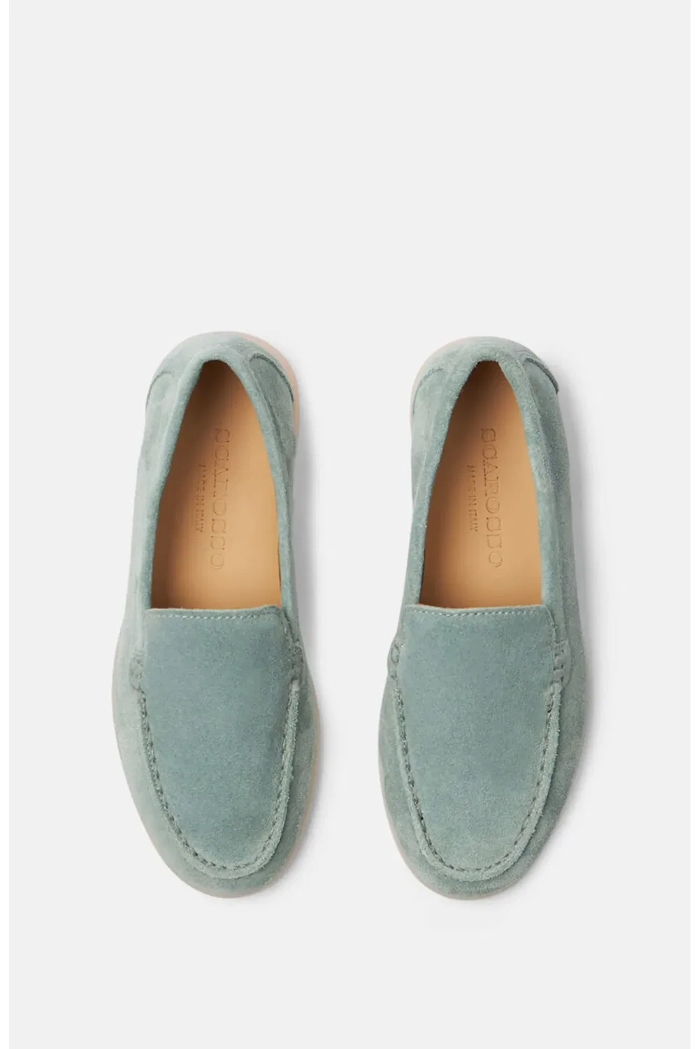 Детские туфли лоферы легкие на резиновой подошве Ludovico Scarosso, Sage - Suede — фото 3