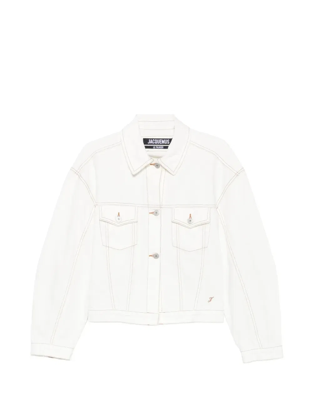 Джинсовая куртка с контрастной строчкой JACQUEMUS, белый