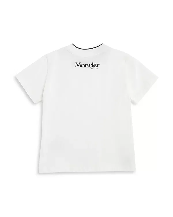 Детская футболка с принтом Logo Tee Little Kid Big Kid Moncler, Natural — фото 2