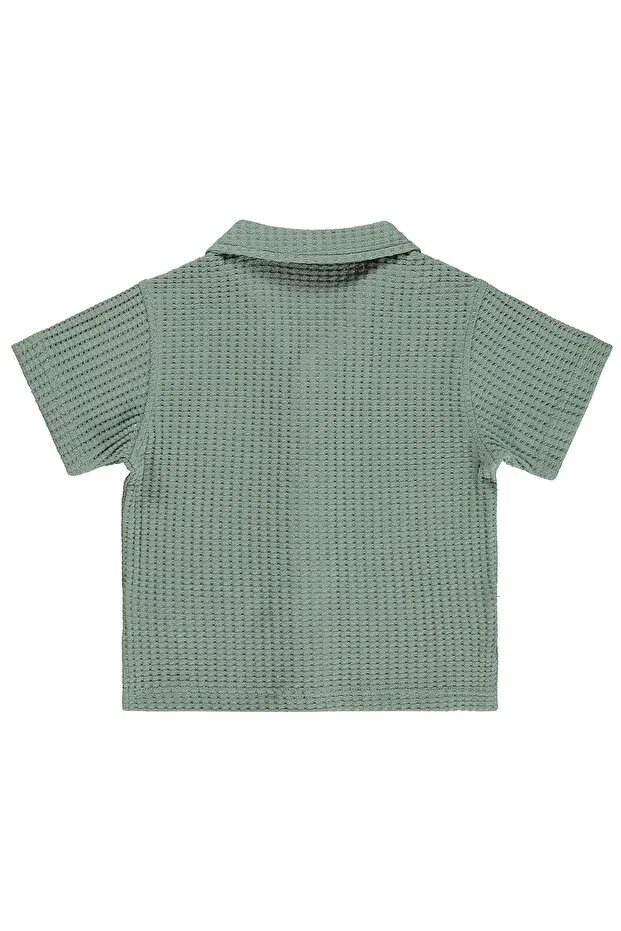 Детская рубашка для мальчиков вафельная Basic Waffle Shirt Civil Boys, Cascade Green — фото 2