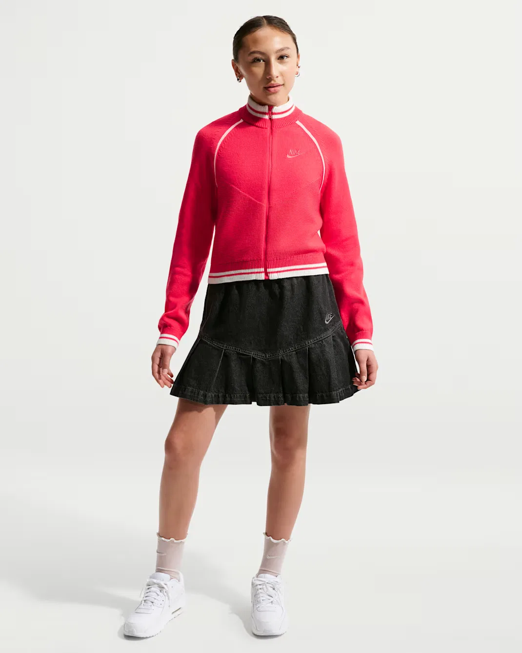 Детский свитер/спортивная куртка для девочек (подросткового возраста) Nike Sportswear Collection, Fusion Red/White — фото 4