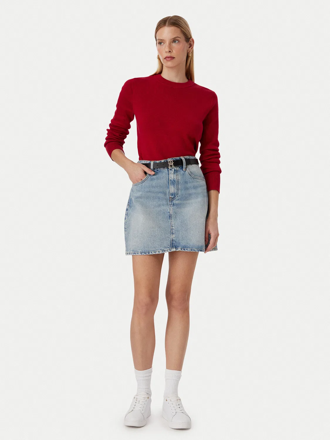 Женская джинсовая юбка стандартного кроя Tommy Hilfiger, синий — фото 2