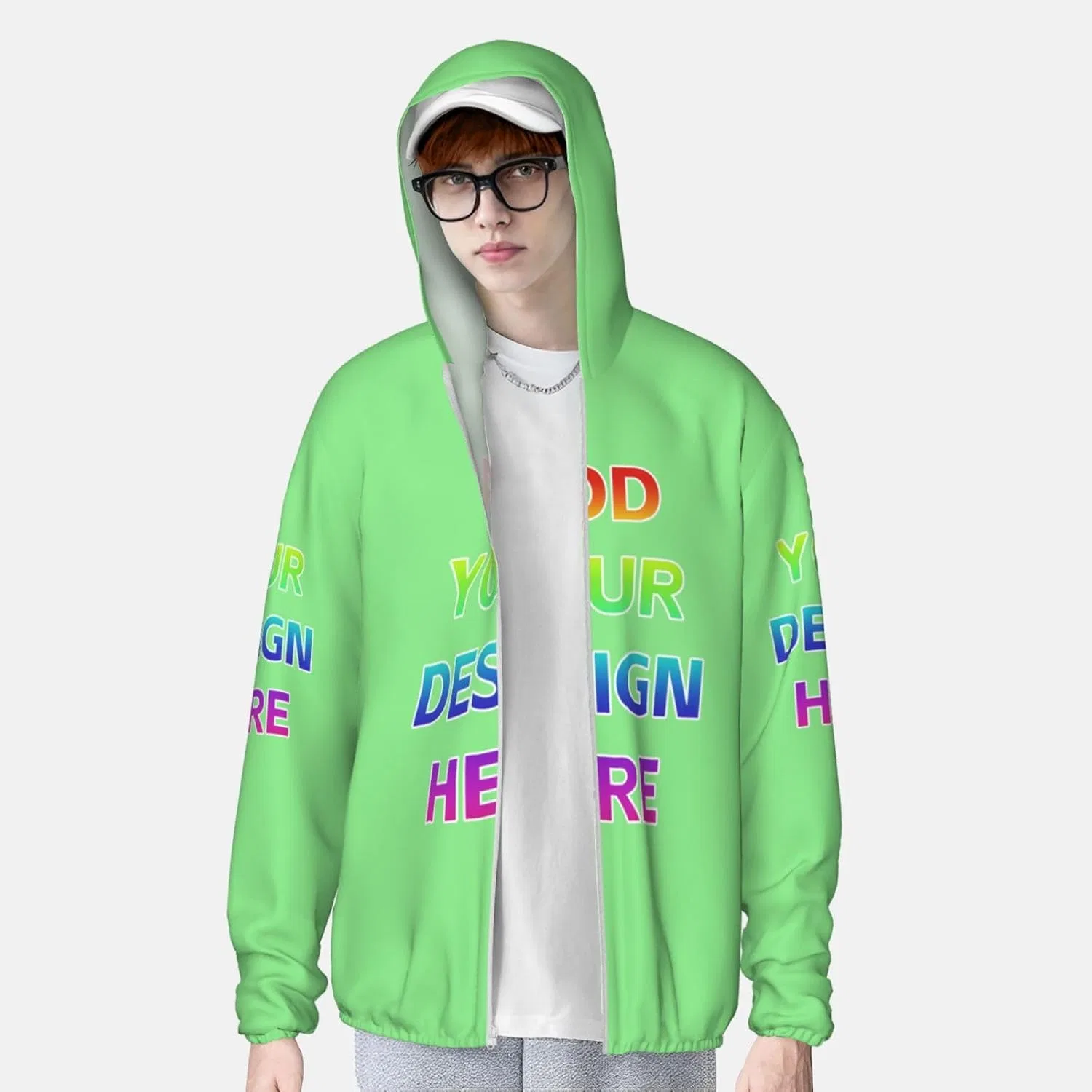 Женская футболка с капюшоном для активного отдыха UV Protection, Light Green — фото 4