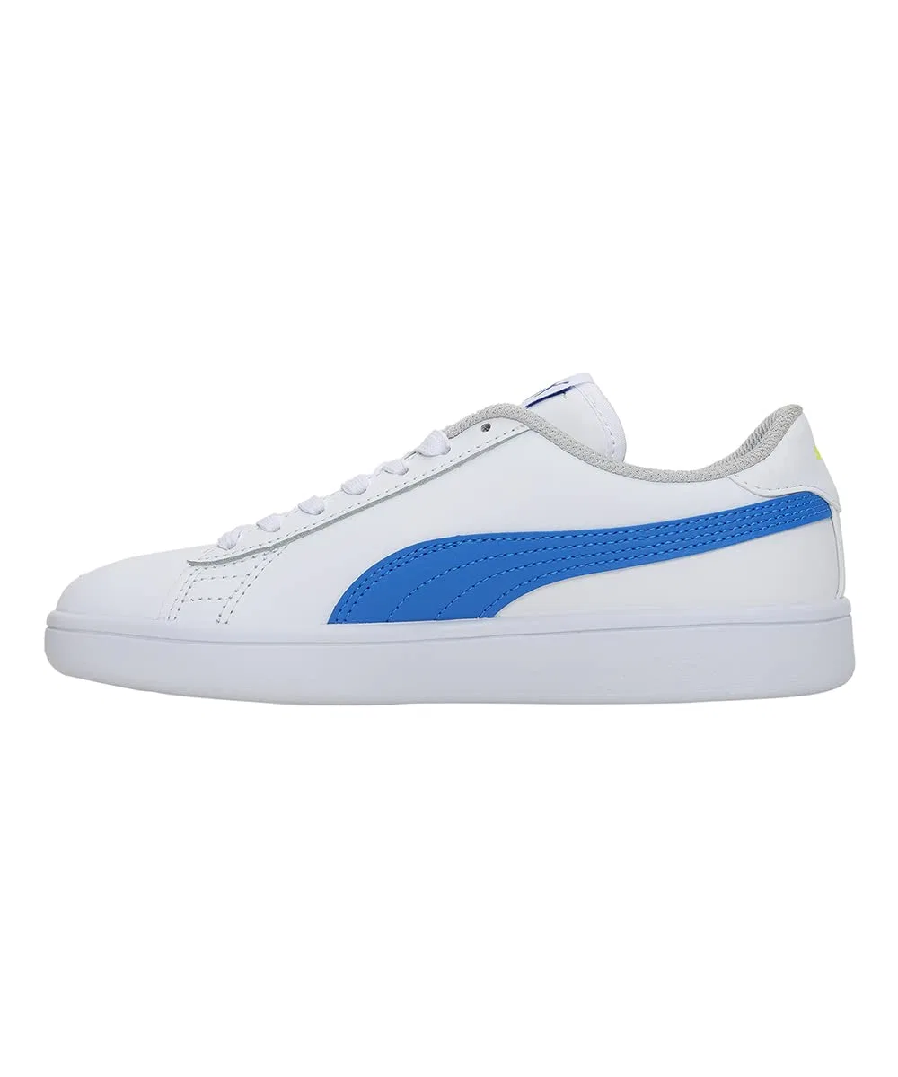 Детские кроссовки для девочек и мальчиков с низким верхом Smash V2 L Jr PUMA, White PUMA White Victoria Blue — фото 2