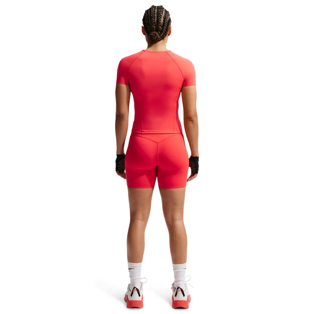 Женская футболка Nike Dri-FIT Universal Seasonal SS, цвет Lt Crimson/University Red/University Red — фото 4