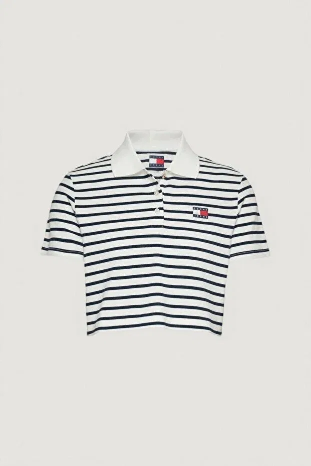 Женская хлопковое укороченное футболка Tommy Hilfiger, Multicolor — фото 4