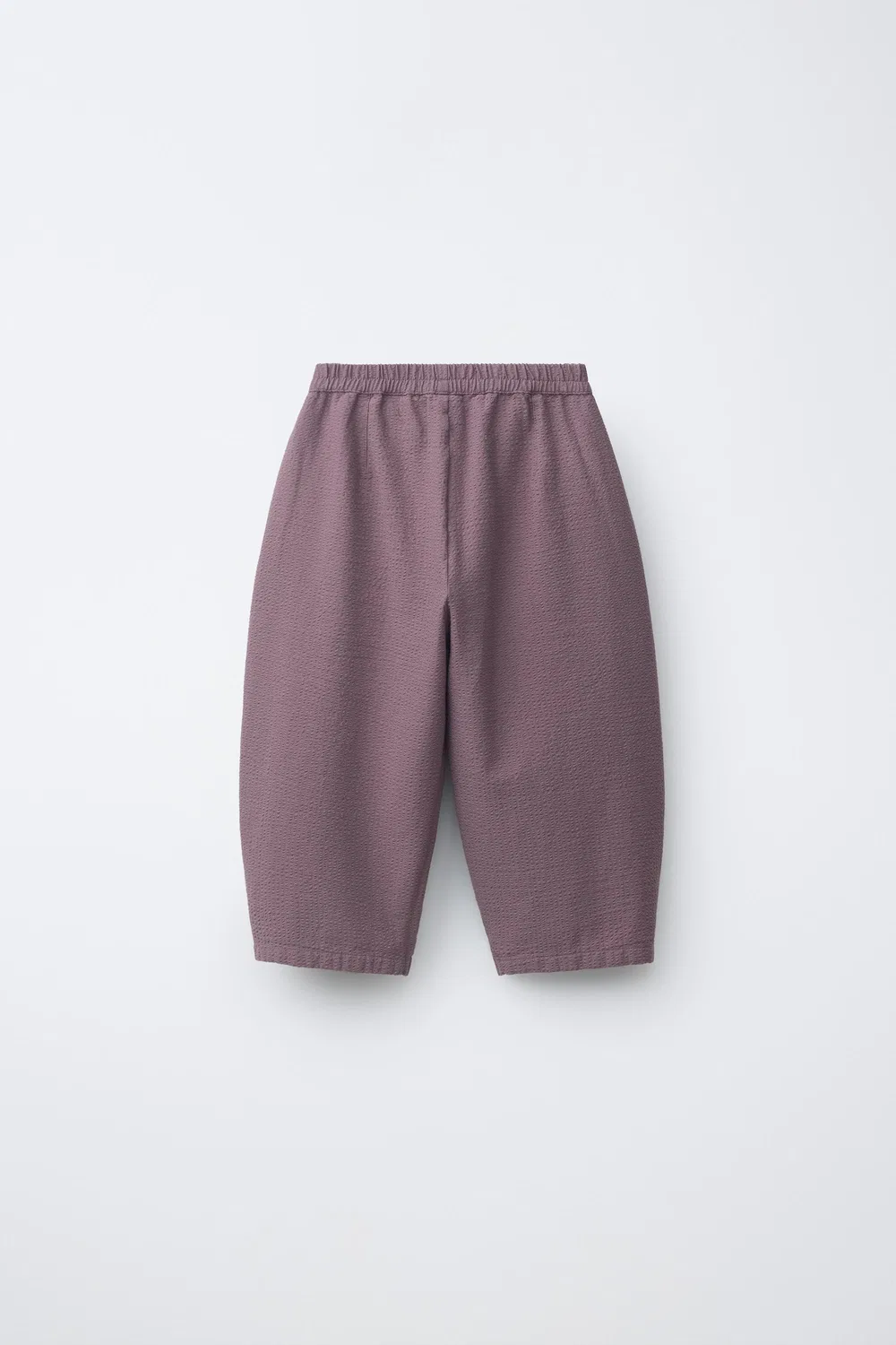 Вышитые брюки-саше свободного кроя из жатой ткани ZARA, Light Maroon — фото 2