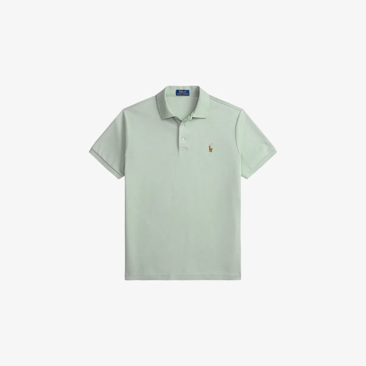Хлопковая рубашка-поло с короткими рукавами и вышивкой логотипа Polo Ralph Lauren, светло-зеленый
