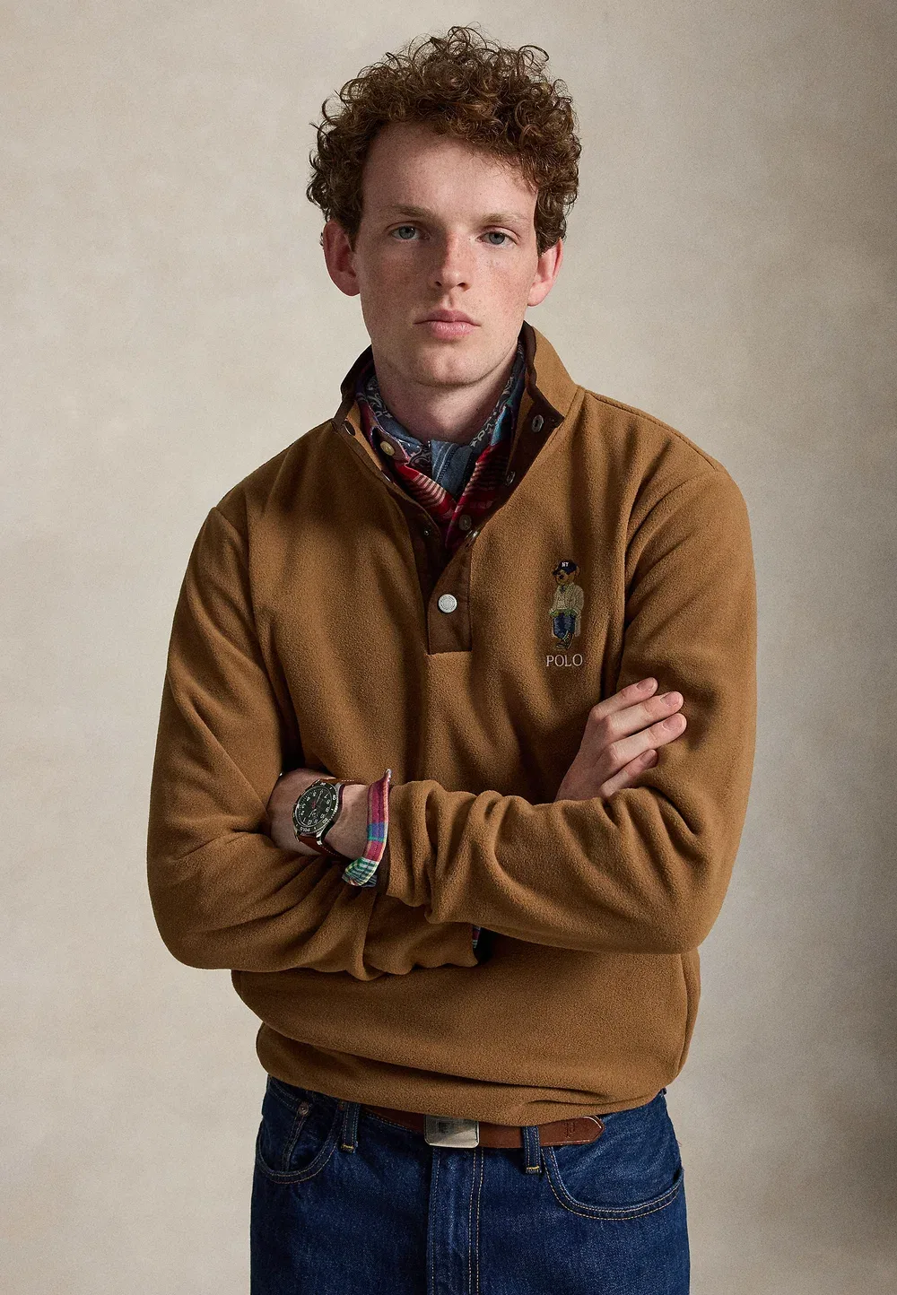 Флисовый пуловер Polo Bear - флисовый джемпер Polo Ralph Lauren, Brown