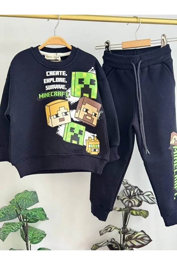 Детский спортивный костюм с принтом Minecraft Paty Kids, Black — фото 2