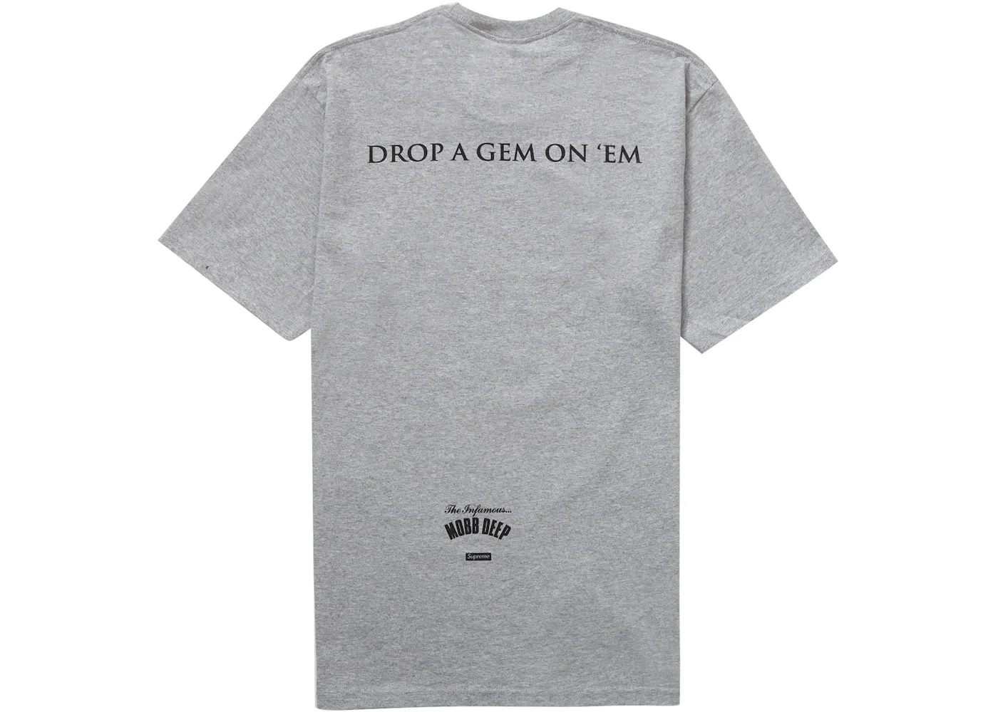 Мужская футболка с принтом Supreme Mobb Deep Dragon Tee, Heather Grey — фото 2