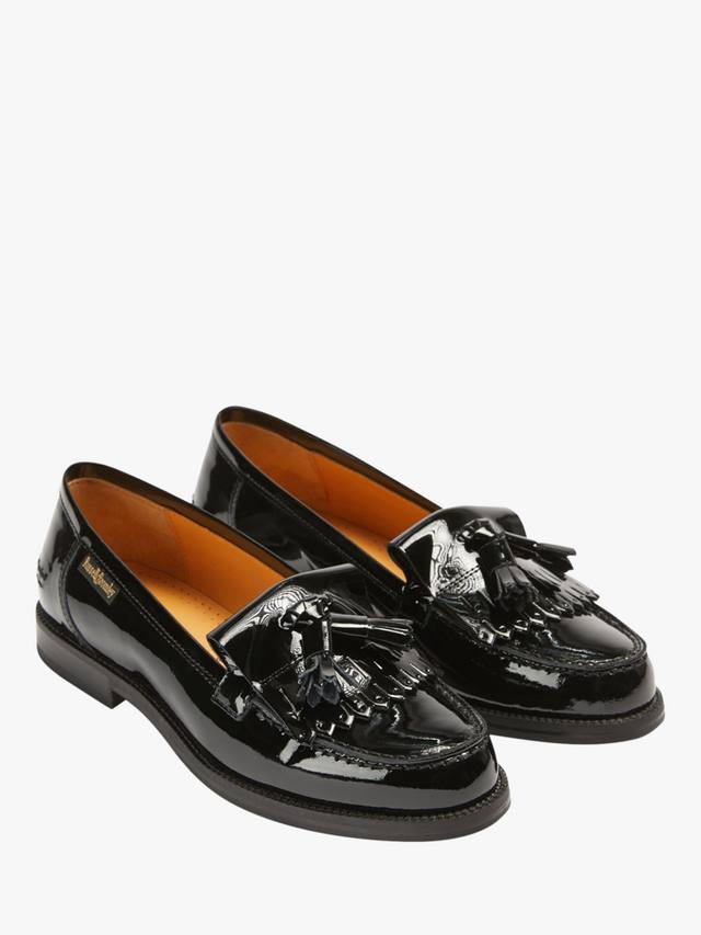 Честер лоферы с кисточками из лаковой кожи Russell & Bromley, Black — фото 2