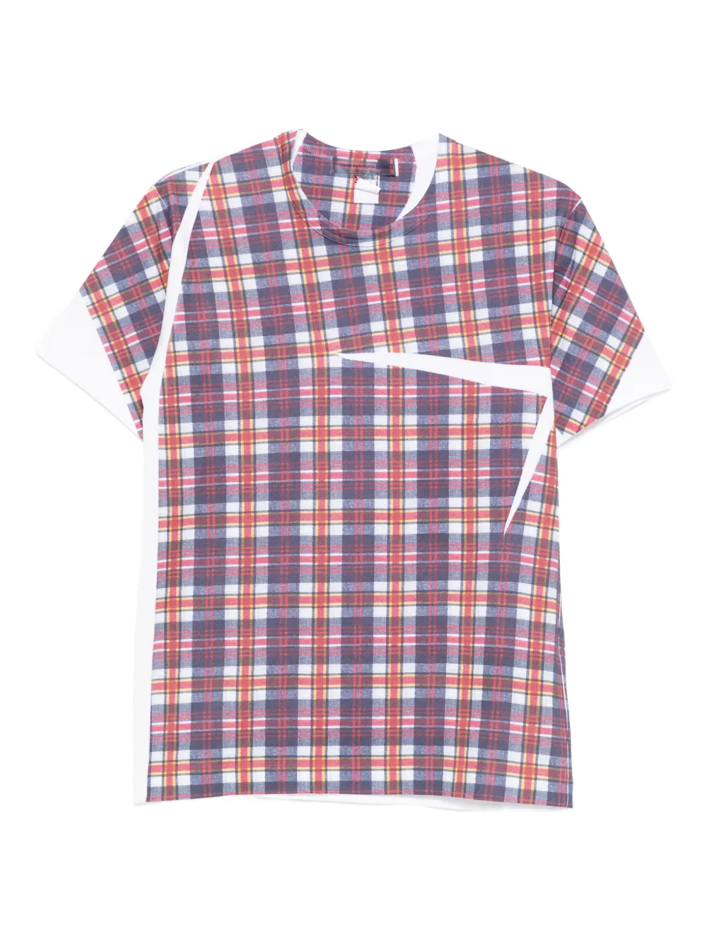 

Клетчатая футболка со вставками Comme Des Garçons Shirt, белый