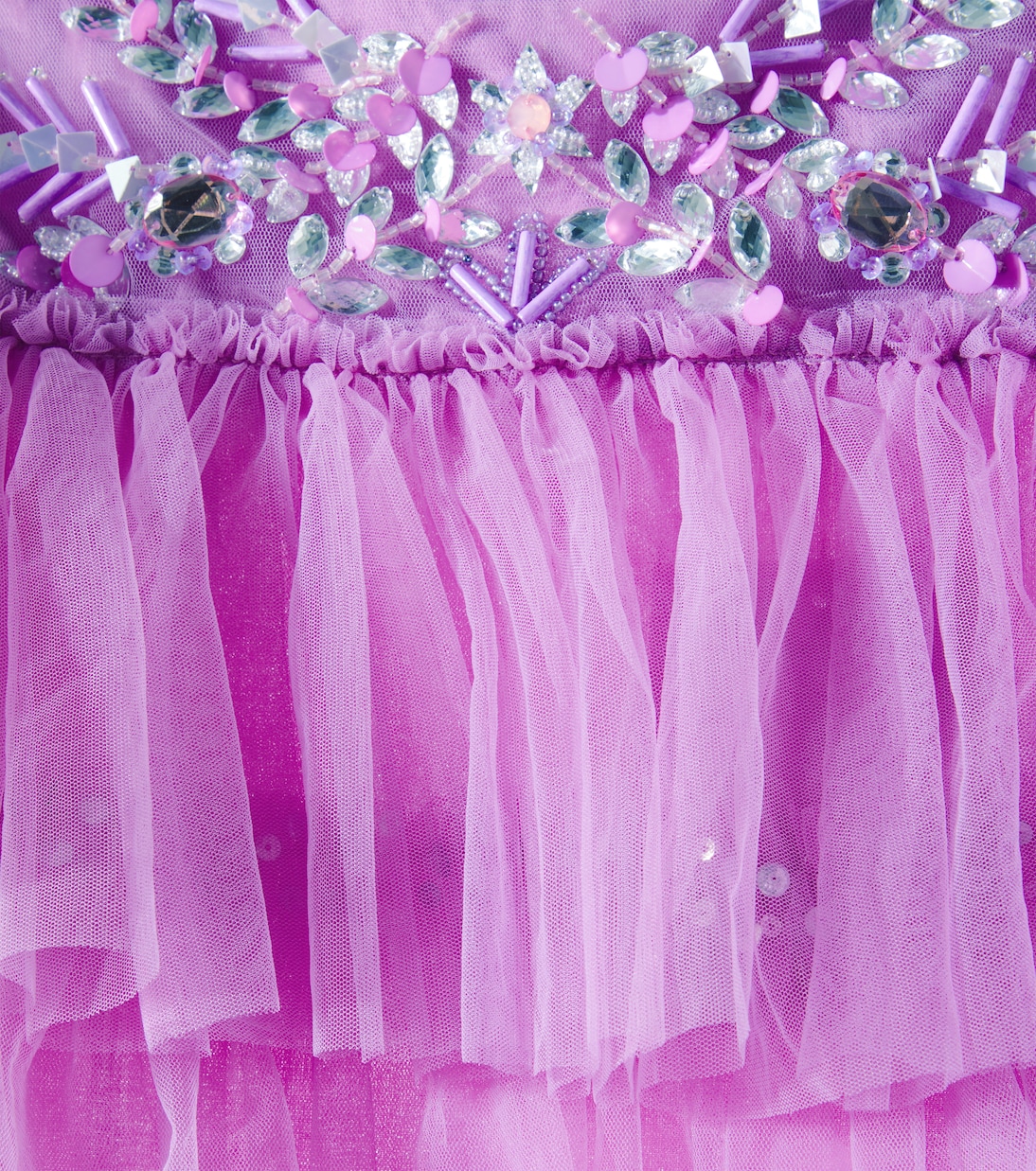 Платье из хлопкового тюля Lady Violet с декоративными элементами Tutu Du Monde, Mulberry — фото 2