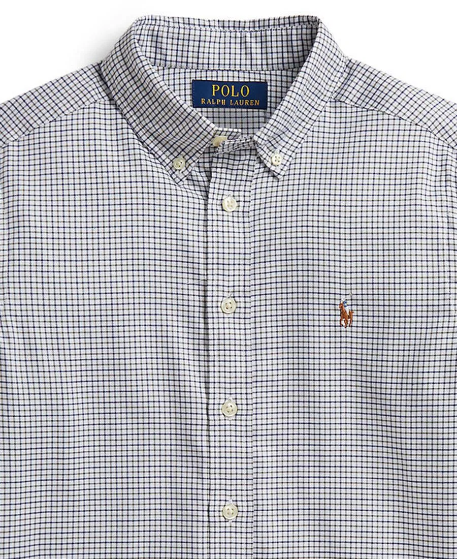 Рубашка в клетку с длинным рукавом Polo Ralph Lauren, White Olive Multi — фото 3