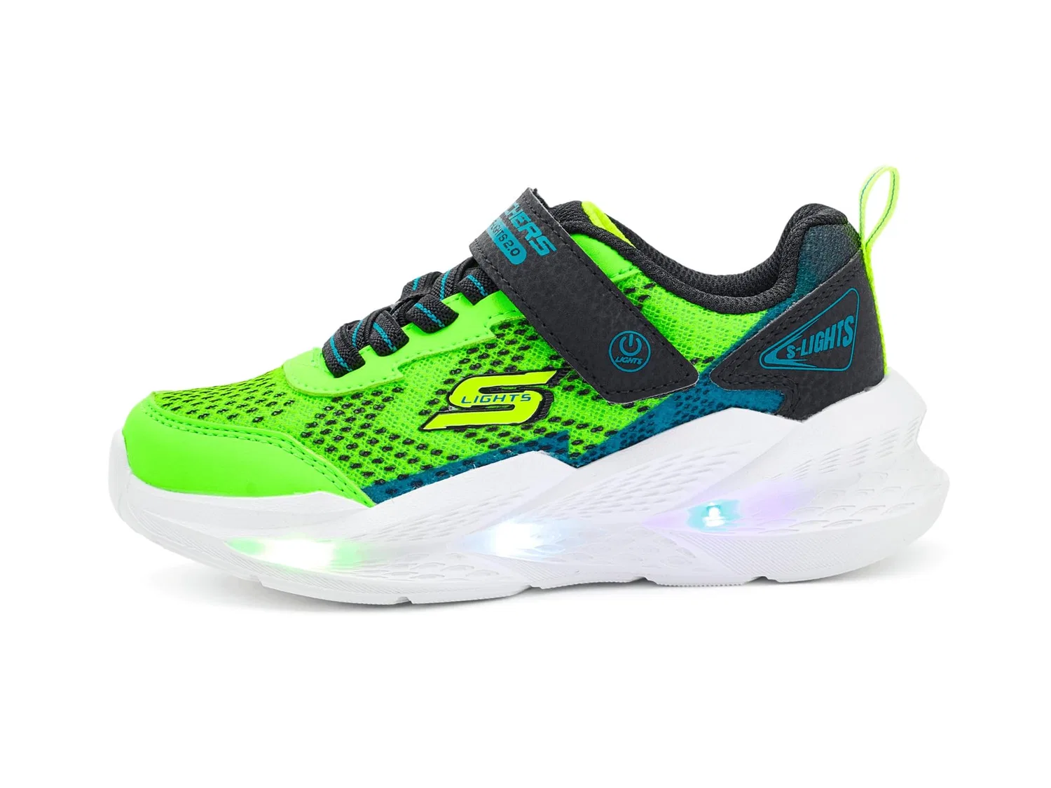 Детские кроссовки для мальчиков светящиеся Meteor-Lights 2.0 401490L Skechers, Green — фото 4