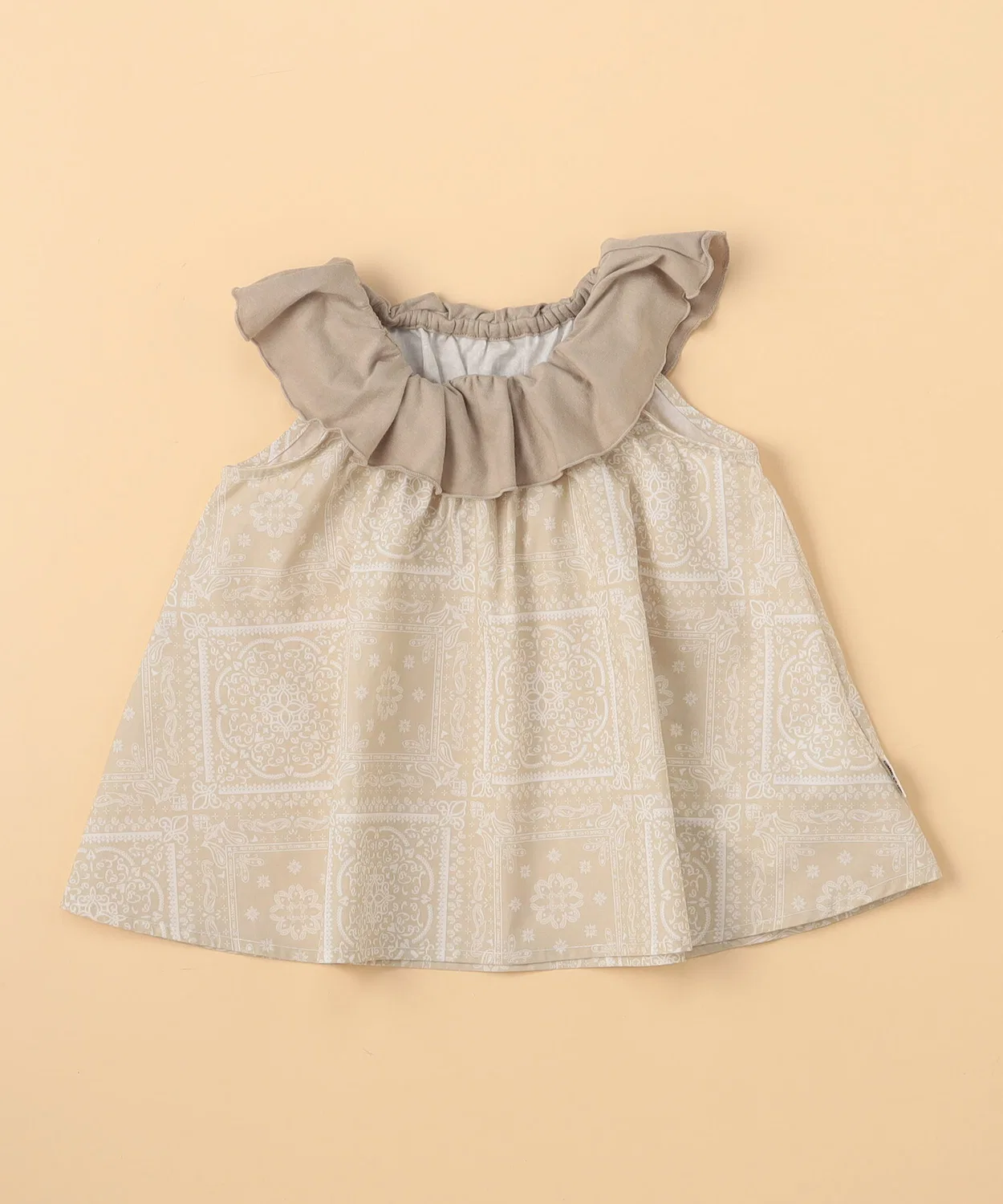 Детская туника без рукавов с воланами, модель Bandana Print COMME CA ISM, Beige