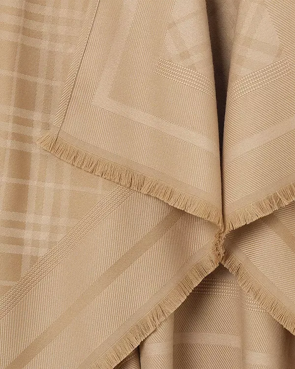Женская накидка из шерсти и кашемира с принтом Burberry, Finch Beige — фото 2
