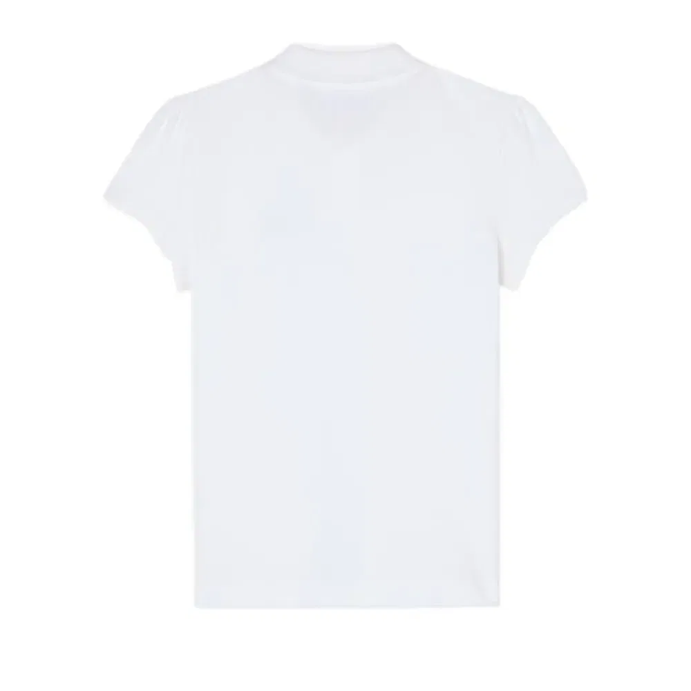 Детское поло для девочек с коротким рукавом Lacoste kids, White — фото 4