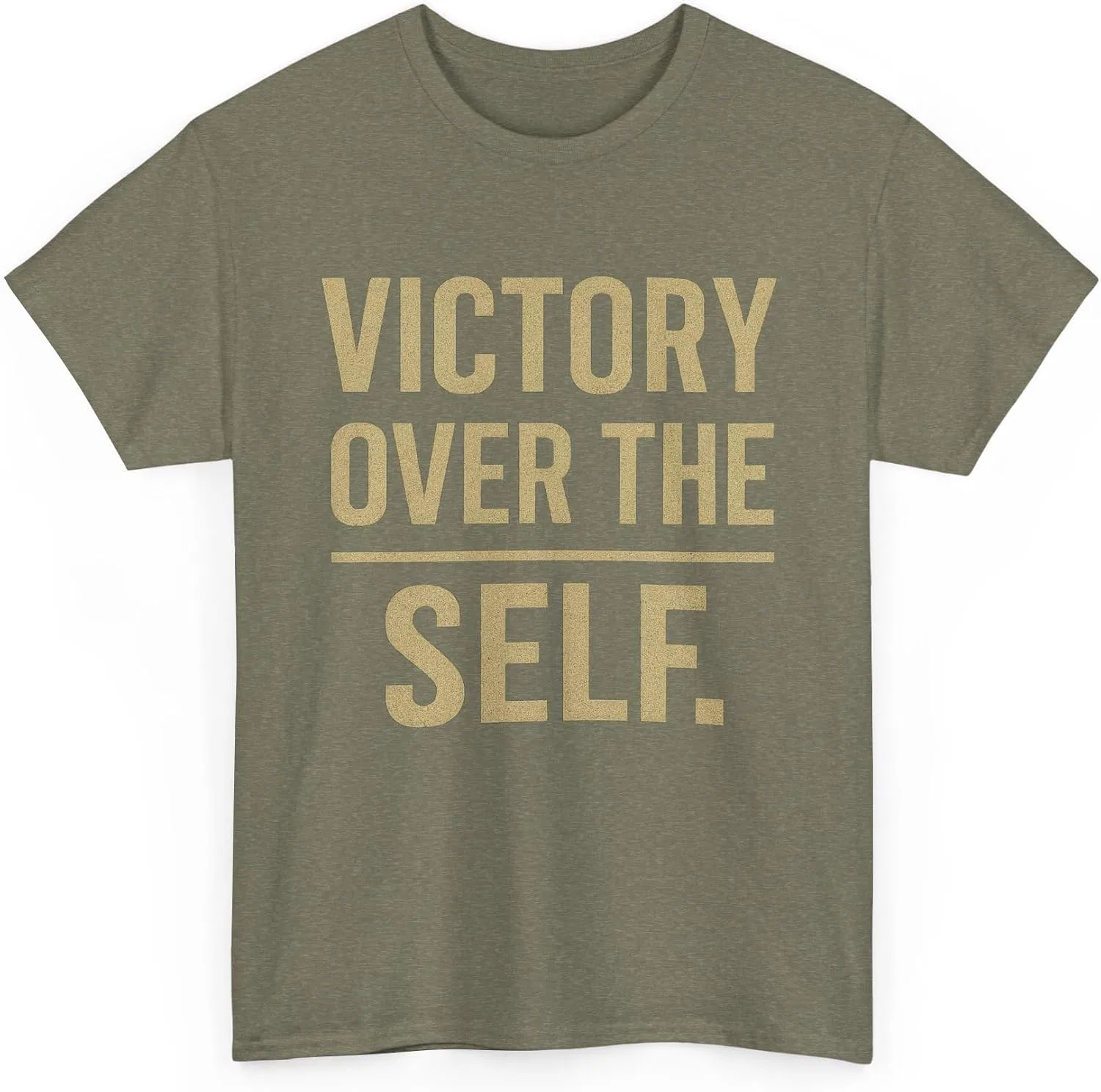 Футболка с принтом Victory Over the Self, Heather Military Green — фото 3