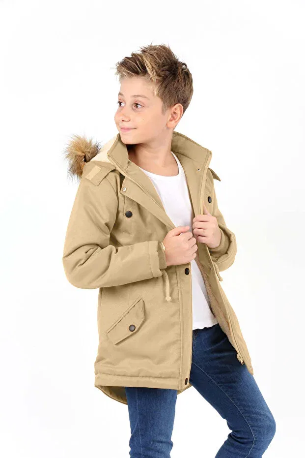 Детское пальто для девочек с капюшоном Asortik Kids, Mint Green — фото 2