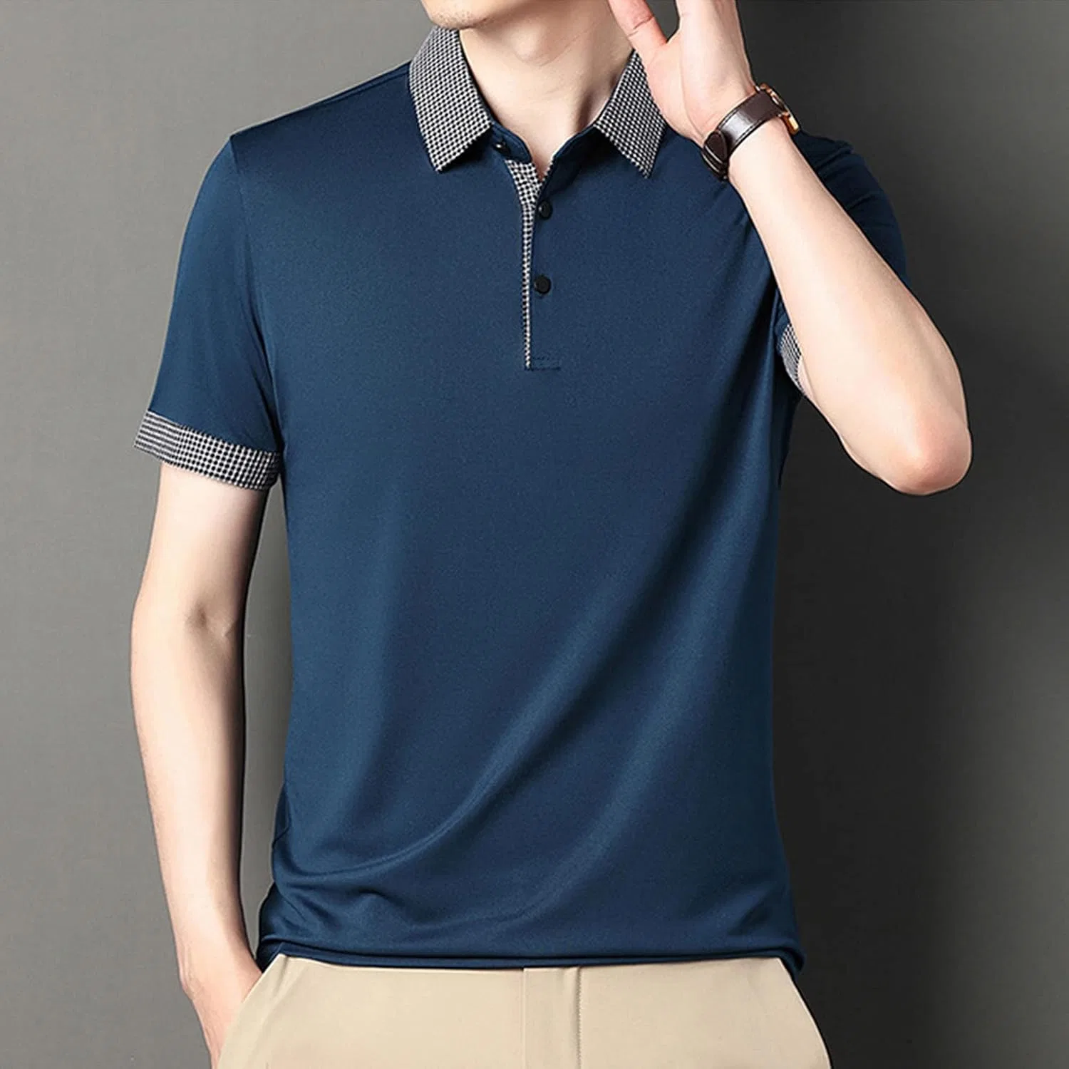 Мужская футболка с воротником Regular Fit Golf, Blue — фото 3