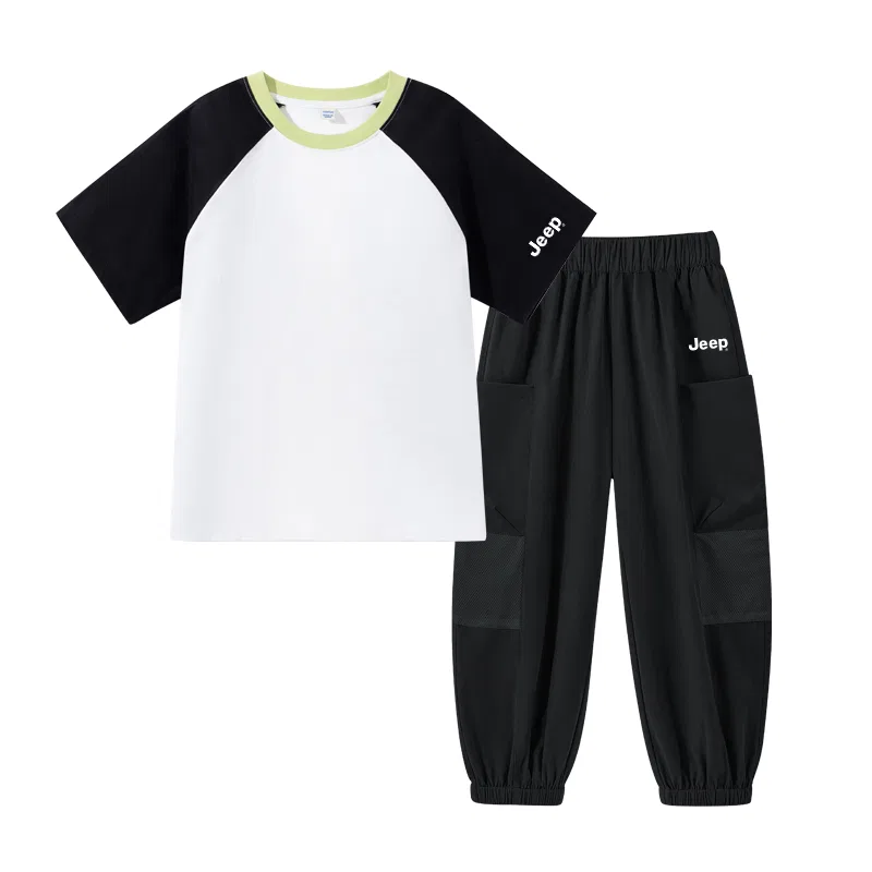 Детский спортивный комплект с принтом, модель 24TD08-24TL06-J6, Jeep, Black/E White