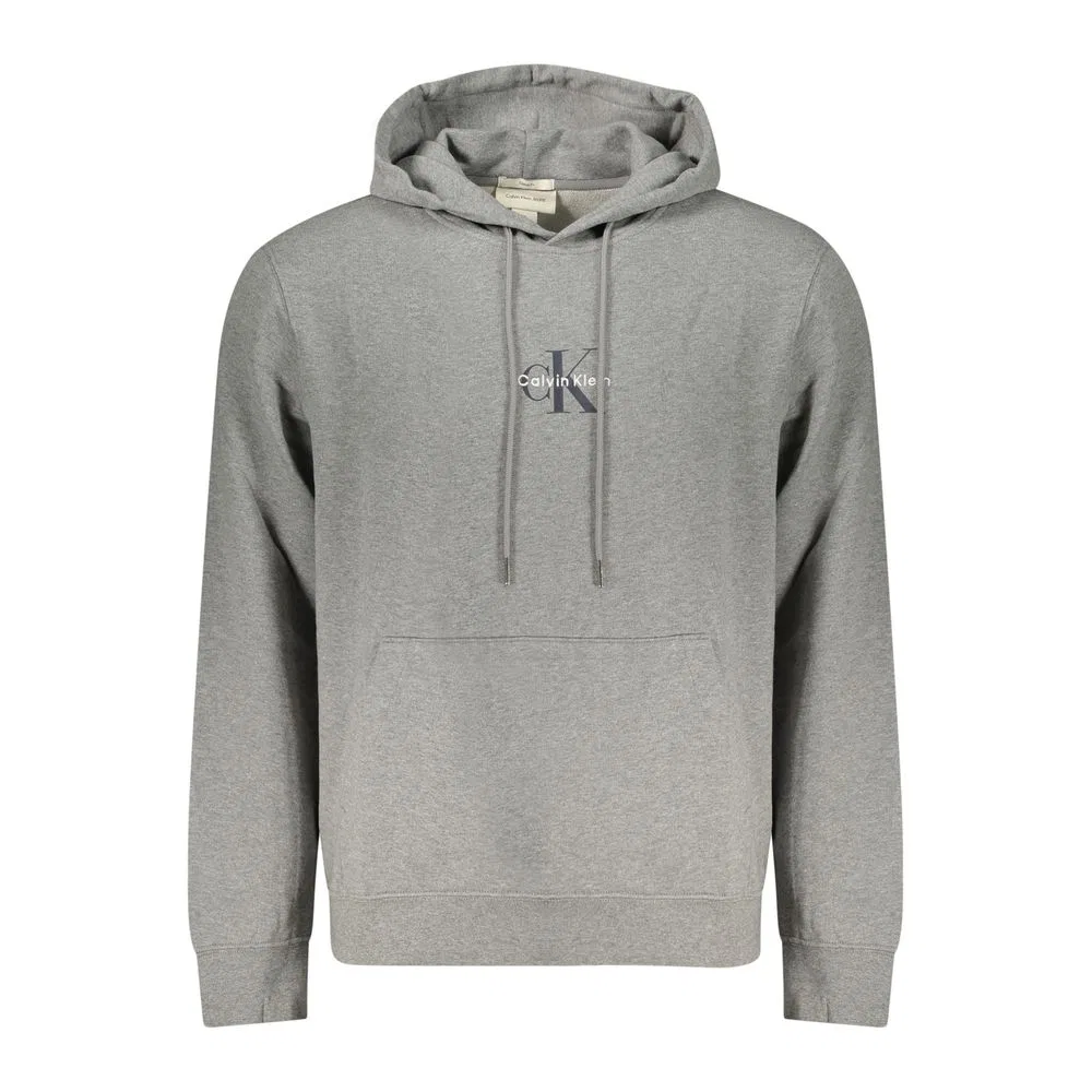 Мужское худи с принтом, серый, Calvin Klein